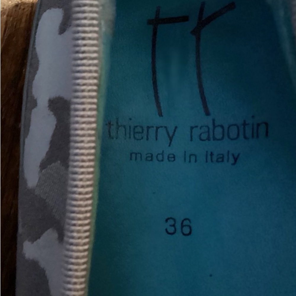Thierry Rabotin EU Size 36 Tan Camouflage Print Fabric Ballet Flats Shoes - Picture 4 of 5